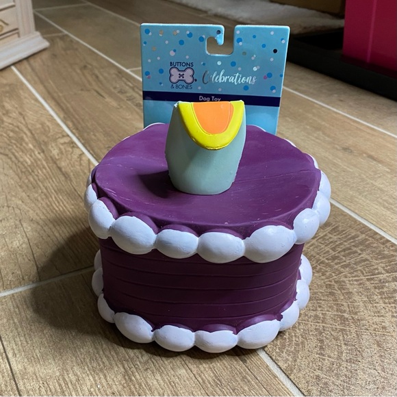 Buttons & Bones Celebrations Birthday Cake Toy Dog Toy Purple - Picture 2 of 9